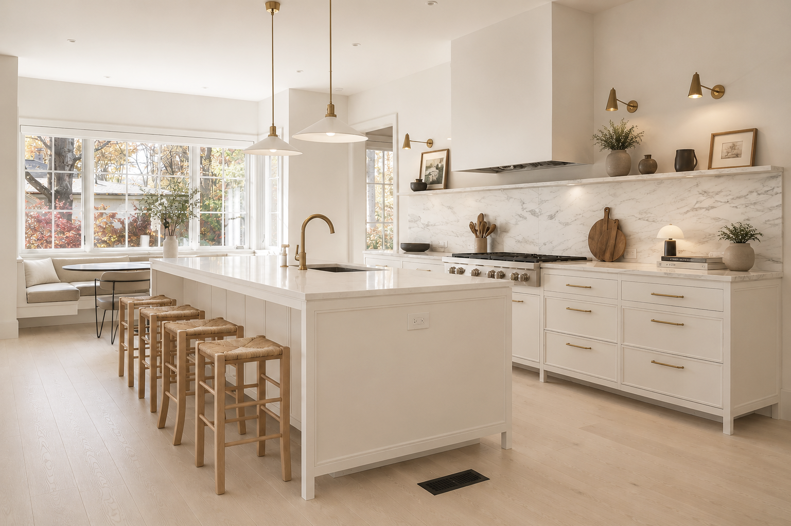 Cinque Terre kitchen — inset design with brass handles