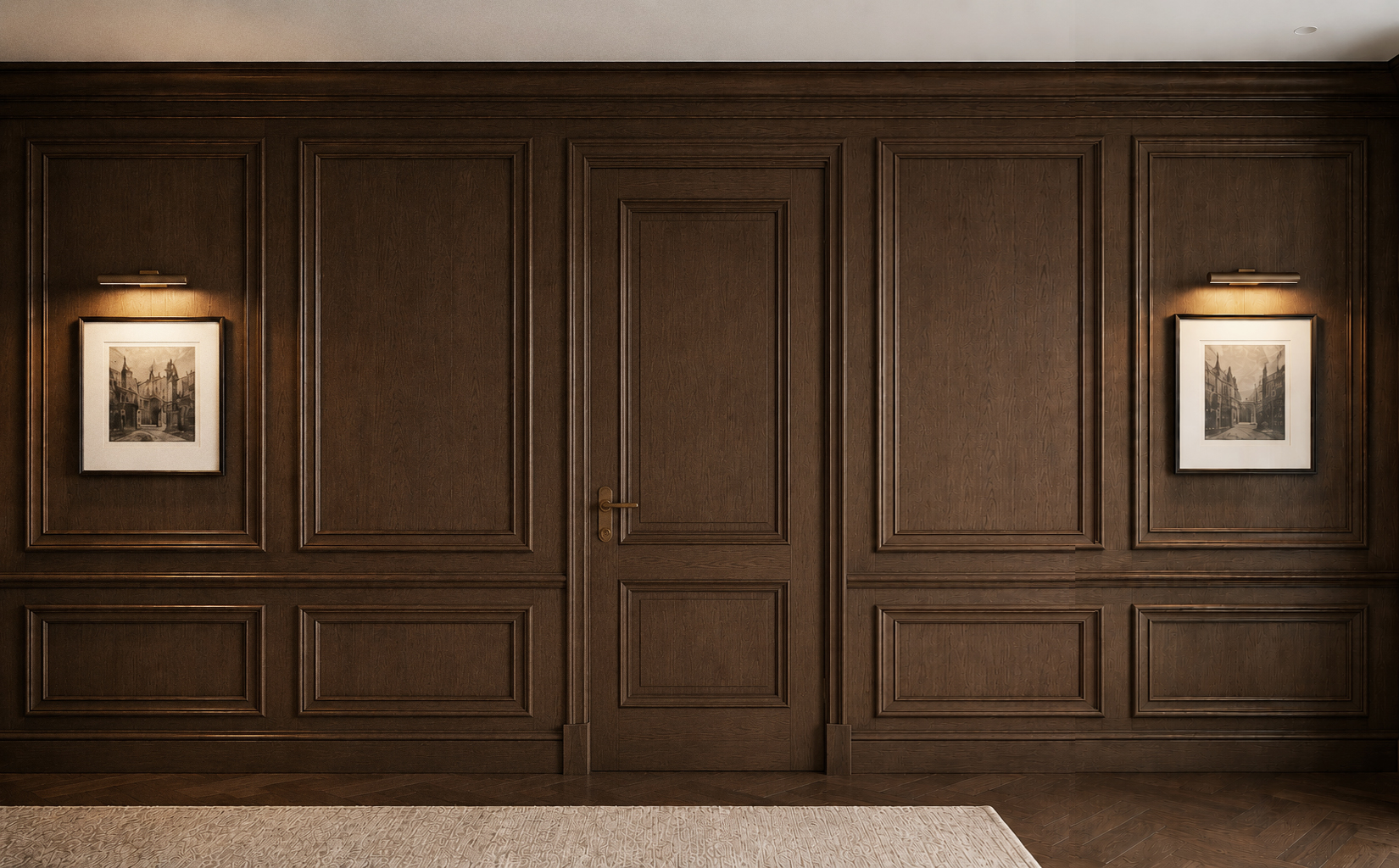 Canova Classico boiserie wall paneling with concealed door